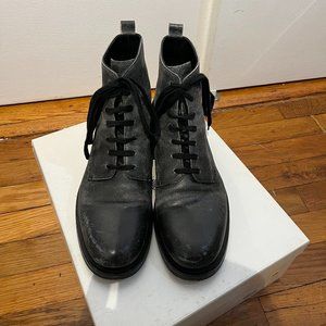 Emporio Armani Black Leather Ankle Boot